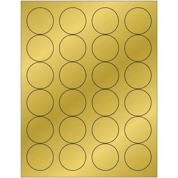 Tape Logic - Pack of (24), 100 Sheet 1.66" x 1-21/32" Gold Permanent Acrylic Laser Labels - Caliber Tooling