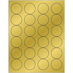 Tape Logic - Pack of (24), 100 Sheet 1.66" x 1-21/32" Gold Permanent Acrylic Laser Labels - Caliber Tooling