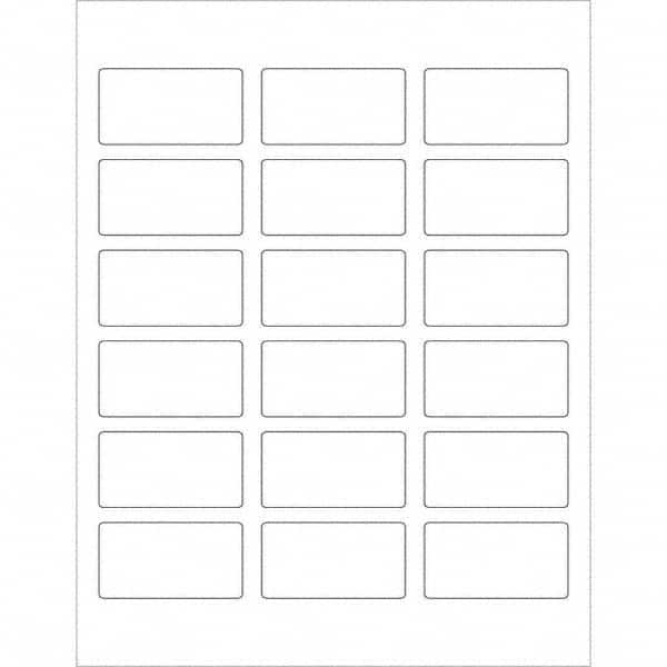 Tape Logic - Pack of (18), 100 Sheet 2-3/8" x 1-1/4" White Permanent Acrylic Laser Labels - Caliber Tooling