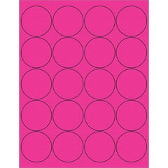 Tape Logic - Pack of (20), 100 Sheet 2" x 2" Fluorescent Pink Permanent Acrylic Laser Labels - Caliber Tooling