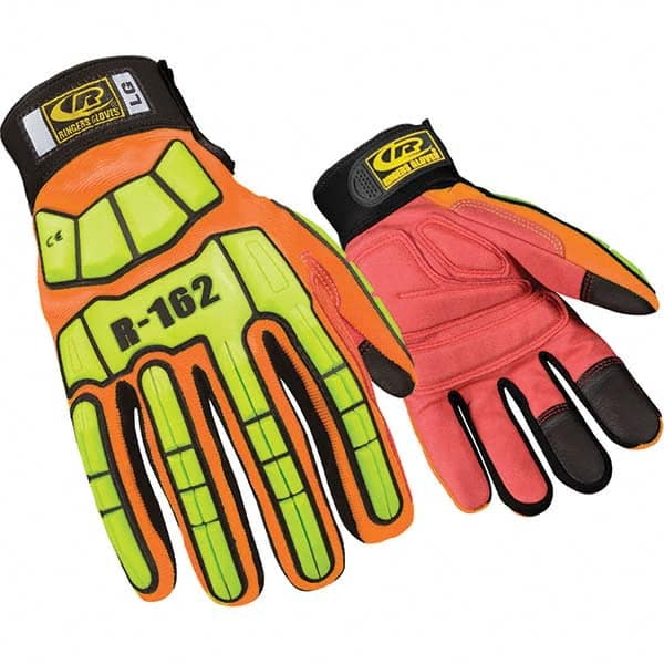 Ringers Gloves - Size S (8) Spandex High Visibility Work Gloves - Caliber Tooling