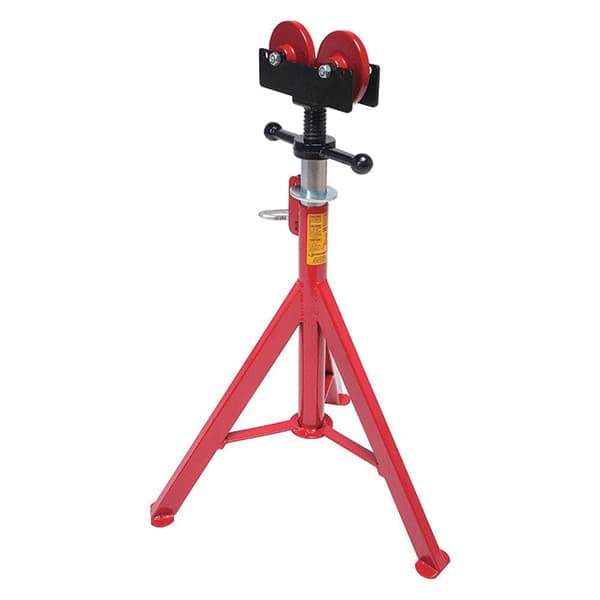 Rothenberger - 1/2" to 16" Pipe Capacity, Straight Pipe Stand with 2 Roller Head - 27" to 50" High, 2,500 Lb Capacity - Caliber Tooling