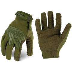 ironCLAD - Size M (8) Synthetic Leather Work Gloves - For Mechanic's & Lifting, Uncoated, Hook & Loop Cuff, Full Fingered, Olive Drab Green, Paired - Caliber Tooling