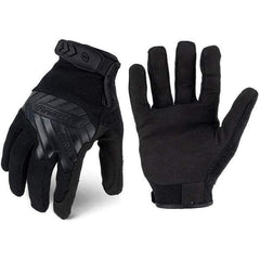 ironCLAD - Size M (8) Synthetic Leather Work Gloves - For Mechanic's & Lifting, Uncoated, Hook & Loop Cuff, Full Fingered, Black, Paired - Caliber Tooling