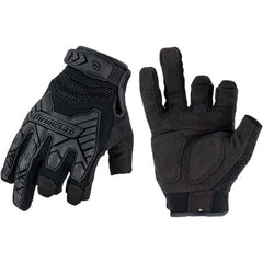 ironCLAD - Size M (8) Synthetic Leather Work Gloves - For Mechanic's & Lifting, Uncoated, Hook & Loop Cuff, Full Fingered, Black, Paired - Caliber Tooling