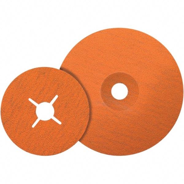 WALTER Surface Technologies - 4-1/2" Diam 7/8" Hole 60 Grit Fiber Disc - Ceramic - Caliber Tooling