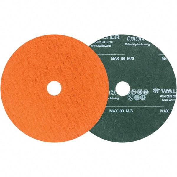 WALTER Surface Technologies - 6" Diam 7/8" Hole 100 Grit Fiber Disc - Ceramic - Caliber Tooling