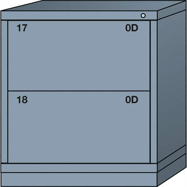 Lyon - 2 Drawer, Standard Bench Height - Single Drawer Access Cabinet - Steel, 30" Wide x 28-1/4" Deep x 33-1/4" High, Dove Gray - Caliber Tooling