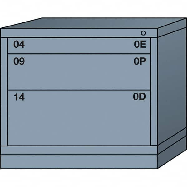 Lyon - 3 Drawer, Standard Desk Height - Multiple Drawer Access Cabinet - Steel, 30" Wide x 28-1/4" Deep x 26-7/8" High, Dove Gray - Caliber Tooling