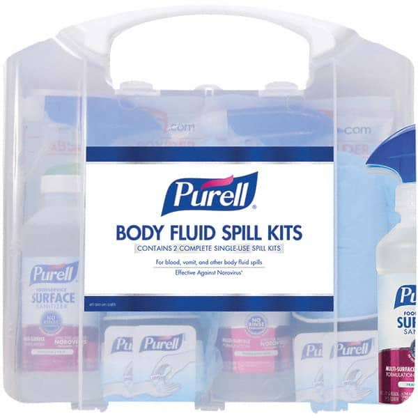 PURELL - Full First Aid Kits; First Aid Kit Type: Body Fluid Clean-Up ; Maximum Number of People: 1 ; Container Type: Container ; Container Material: Plastic ; Number of Pieces: 19 ; Height (Inch): 11-1/2 - Exact Industrial Supply