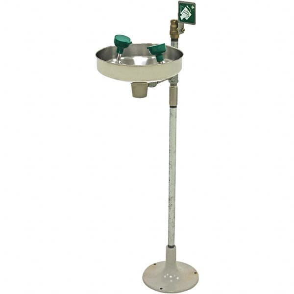 Haws - 11" Wide x 40" High, Pedestal Mount, Stainless Steel Bowl, Eyewash Station - 5 GPM Flow Rate - Caliber Tooling