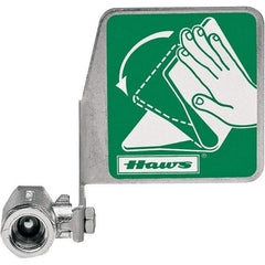 Haws - 1/2" Inlet, 7" Long x 5" Wide x 3" High, Stainless Steel Plumbed Wash Station Stay-Open Ball Valve - Green Matting, Compatible with Combination Drench Shower & Eye/Face Wash Stations - Caliber Tooling