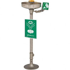 Haws - 15" Wide x 40" High, Pedestal Mount, Stainless Steel Bowl, Eye & Face Wash Station - 11" Inlet, 3.7 GPM Flow Rate - Caliber Tooling