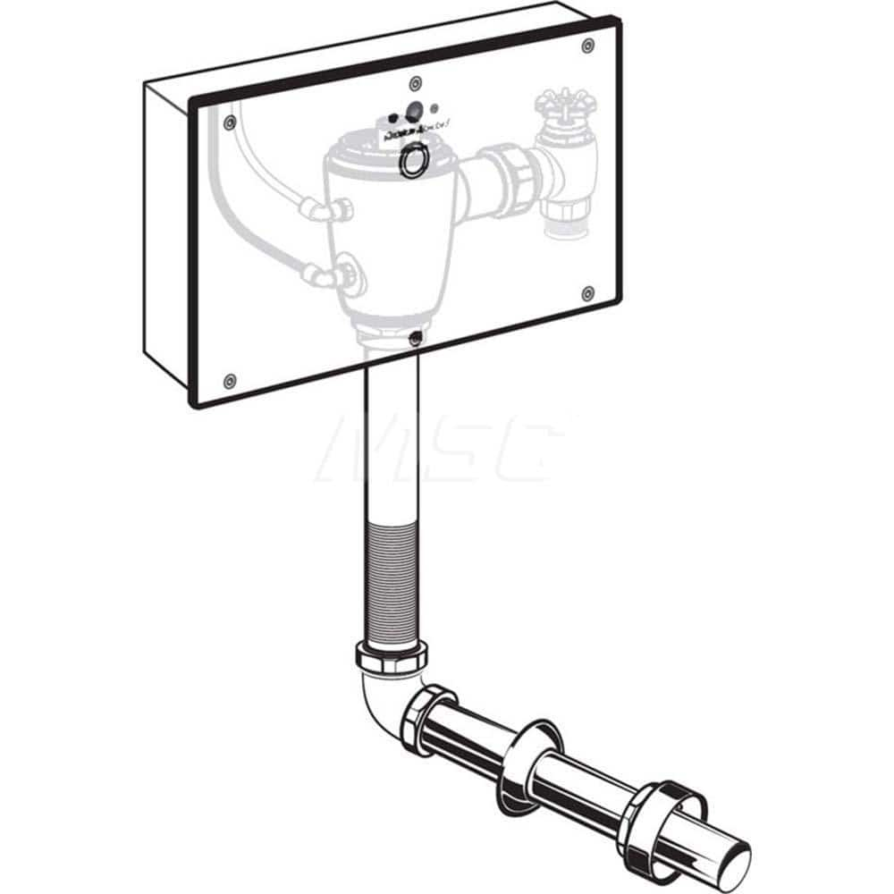 Automatic Flush Valves; Type: Concealed Toilet Flush Valve with Wall Box; Style: Single Flush; For Use With: Toilets; Gallons Per Flush: 1.6; Pipe Size: 1; Spud Coupling Size: 1-1/2; Cover Material: Metal; Inlet Size: 1; Litres Per Flush: 6.0