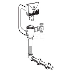 Automatic Flush Valves; Type: Concealed Toilet Flush Valve; Style: Single Flush; For Use With: Toilets; Gallons Per Flush: 1.28; Pipe Size: 1; Spud Coupling Size: 1-1/2; Cover Material: Metal; Inlet Size: 1; Litres Per Flush: 4.8