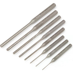 Roll Pin Punch Set: 8 Pc High Carbon Steel