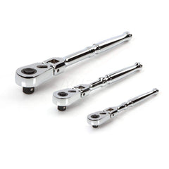 Ratchet: 1/4, 3/8 & 1/2″ Drive, Oval Head 10-1/2″ OAL, Chrome-Plated