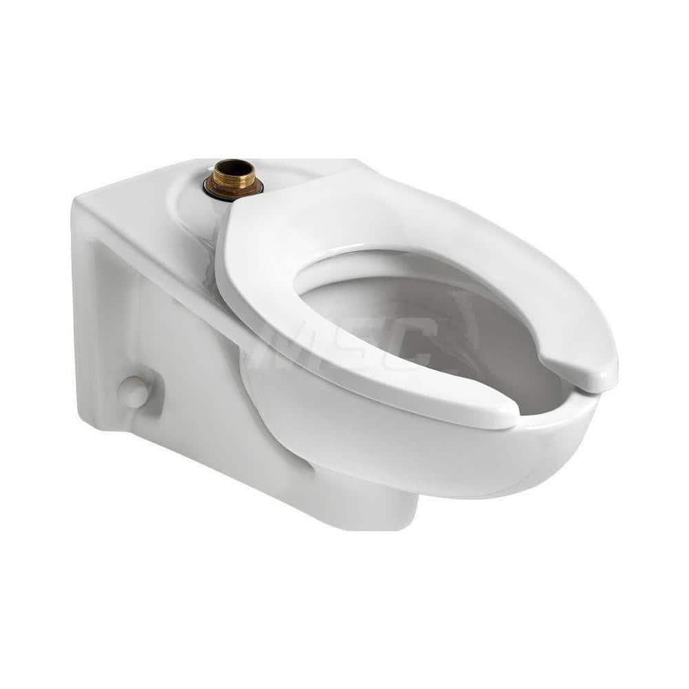 Toilets; Type: Top Spud Toilet Bowl with Slotted Rim; Bowl Shape: Elongated; Mounting Style: Wall; Gallons Per Flush: 1.6; Overall Height: 15; Overall Width: 14; Overall Depth: 26; Rim Height: 15; Trapway Size: 2-1/8; Rough In Size: 12.00; Material: Vitre