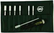 7 Piece - 5; 5.5; 6; 7; 8; 9 & 10mm Interchangeable Metric Nut Driver Blade Set in Canvas Pouch - Caliber Tooling