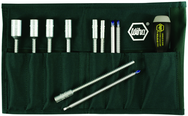 11 Piece - ESD Safe Interchangeable Blade Set - #10895 - Slotted 3.0-6.0; Phillips #0-2 & Inch 3/16-1/2" Nut Drivers In Canvas Pouch - Caliber Tooling