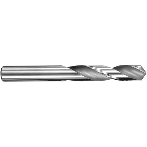 4.4 mm Dia. × 4.4 mm Shank × 24 mm Flute Length × 58 mm OAL, 3xD, 145°, Uncoated, 2 Flute, External, Round Solid Carbide Drill - Exact Industrial Supply