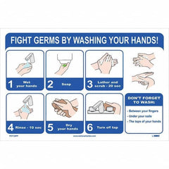 NMC - 1 5-Piece "Fight Germs By Washing Your Hands!", 12" Wide x 18" High, Paper Safety Sign - Caliber Tooling