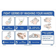 NMC - "Fight Germs By Washing Your Hands!", 18" Wide x 12" High, Vinyl Safety Sign - Caliber Tooling