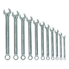 11 Pieces - Chrome - High Polished Wrench Set - 3 /8 - 1" - Caliber Tooling