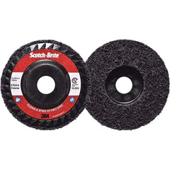 3M - 4-1/2" Extra Coarse Grade Silicon Carbide Deburring Disc - 7/8" Center Hole, Quick Change Connection, Purple, 13,300 Max RPM - Caliber Tooling