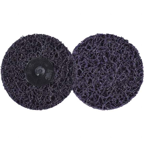 3M - 3" Extra Coarse Grade Silicon Carbide Deburring Disc - Hook & Loop Connection, Purple, 15,000 Max RPM - Caliber Tooling