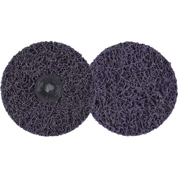 3M - 4" Extra Coarse Grade Silicon Carbide Deburring Disc - Hook & Loop Connection, Purple, 11,000 Max RPM - Caliber Tooling