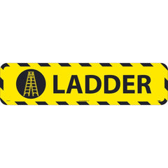 NMC - Adhesive Backed Floor Signs; Message Type: Restroom, Janitorial & Housekeeping ; Graphic Type: Ladder ; Message or Graphic: Message & Graphic ; Legend: Ladder ; Color: Black; Yellow ; Special Color Properties: No Special Properties - Exact Industrial Supply