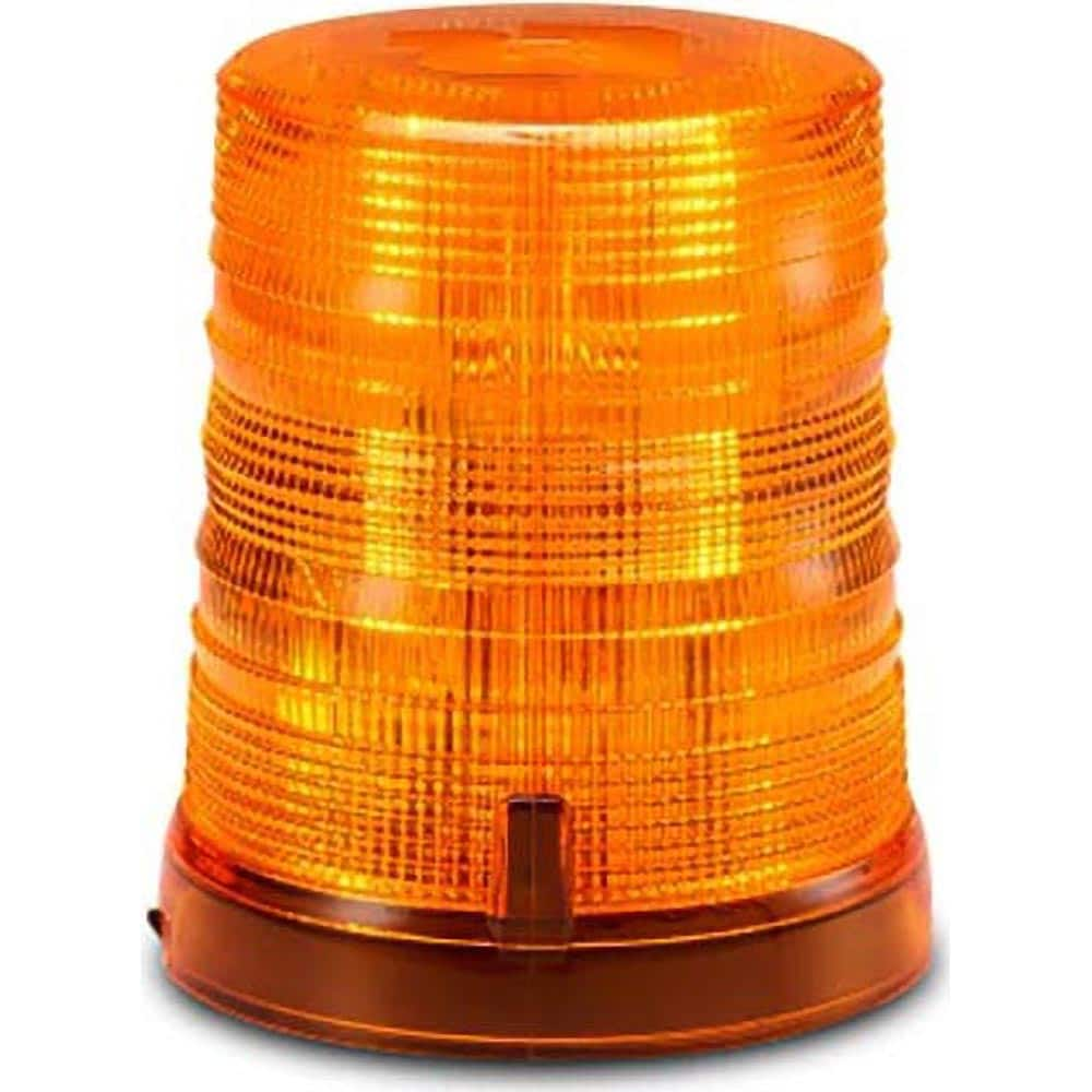 Federal Signal Corp - Emergency Light Assemblies; Type: Beacon ; Flash Rate: Variable ; Mount: Perm./1" Pipe Mount ; Color: Amber ; Power Source: 12-24V ; Overall Height (Decimal Inch): 6.2000 - Exact Industrial Supply