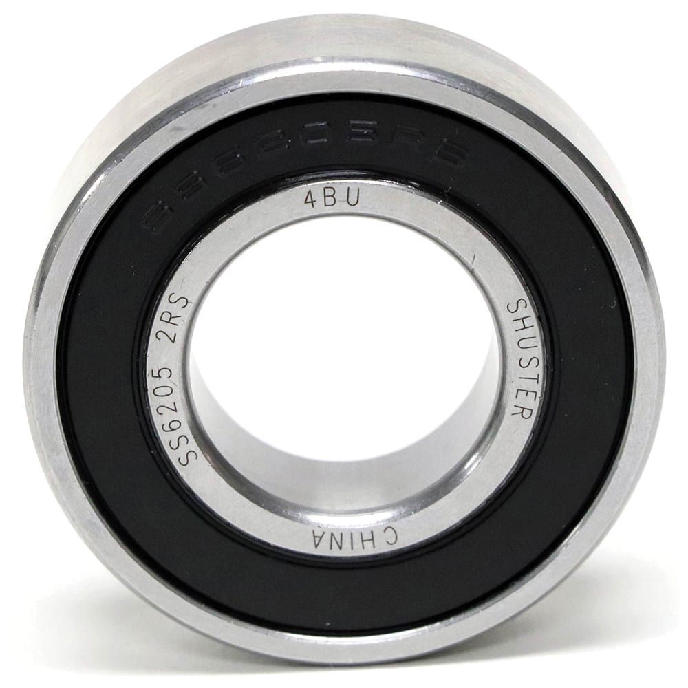 Shuster - SSR4 2RS, 1/4" Bore Diam, 5/8" OD, Double Seal Deep Groove Radial Ball Bearing - Exact Industrial Supply