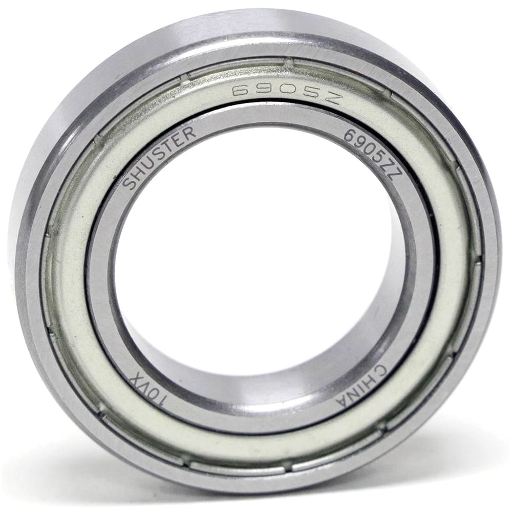 Shuster - 6910 ZZ, 50mm Bore Diam, 72mm OD, Double Shield Deep Groove Radial Ball Bearing - Exact Industrial Supply