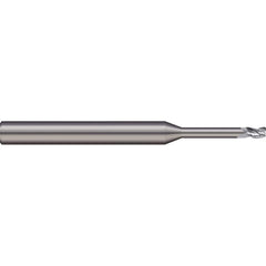 Corner Radius End Mill: 3/16″ Dia, 0.2″ LOC, 1/64″ Radius, 2 Flutes, Solid Carbide 3″ OAL, 1/4″ Shank Dia, 20 ° Helix, Bright/Uncoated, Corner Radius End