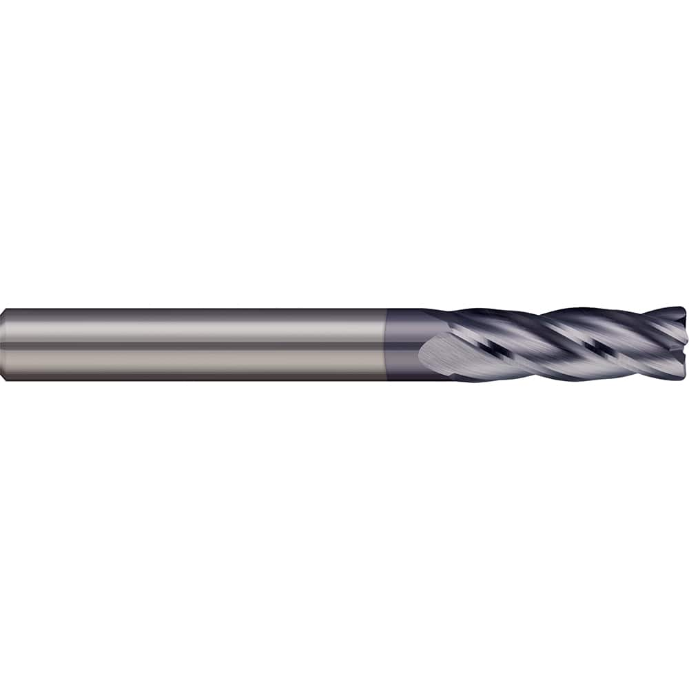 Corner Radius End Mill: 1/16″ Dia, 0.188″ LOC, 0.01″ Radius, 3 Flutes, Solid Carbide 1-1/2″ OAL, 1/8″ Shank Dia, 30 ° Helix, AlTiN Coated, Corner Radius End