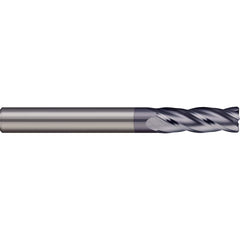 Corner Radius End Mill: 1/8″ Dia, 1/2″ LOC, 0.02″ Radius, 4 Flutes, Solid Carbide 1-1/2″ OAL, 1/8″ Shank Dia, 30 ° Helix, AlTiN Coated, Corner Radius End