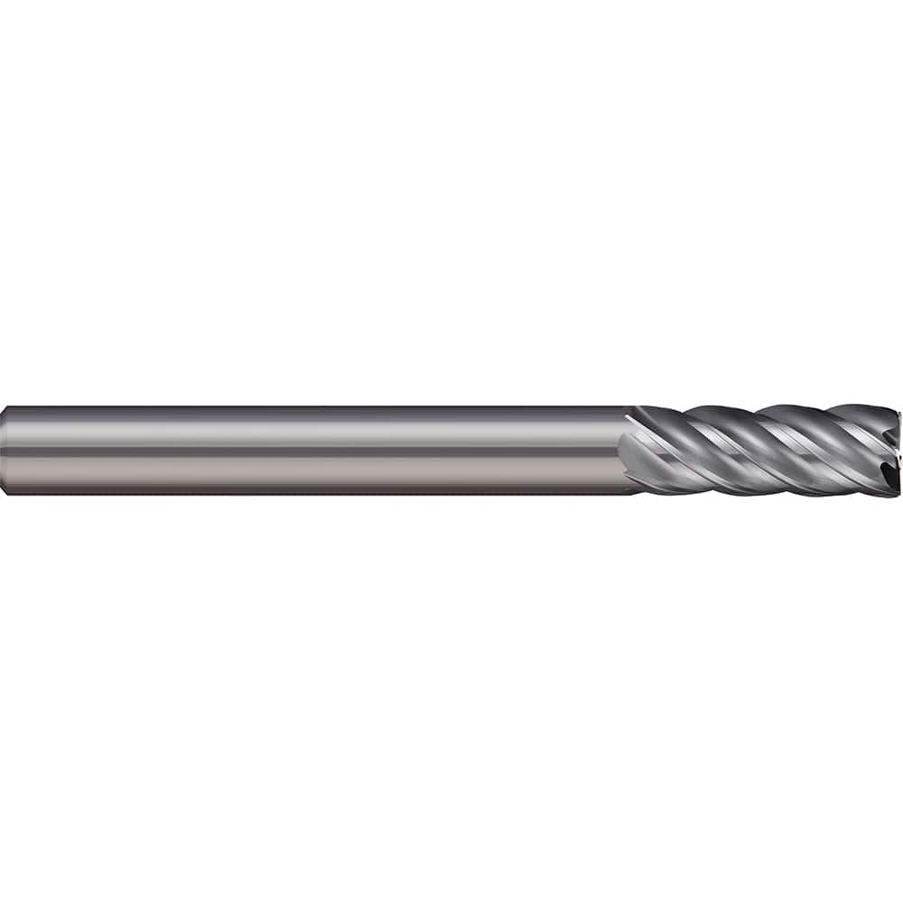 Corner Radius End Mill: 0.4724″ Dia, 1.0236″ LOC, 5 Flutes, Solid Carbide 38 ° Helix, Bright/Uncoated, Corner Radius End