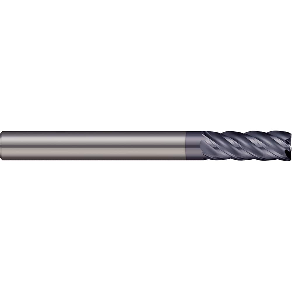 Corner Radius End Mill: 0.3937″ Dia, 0.748″ LOC, 5 Flutes, Solid Carbide 38 ° Helix, nACRo Coated, Corner Radius End