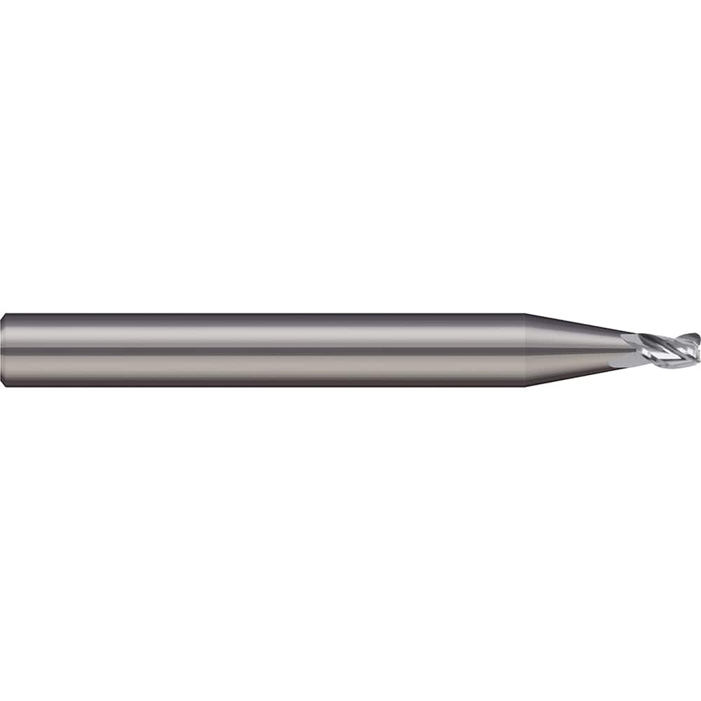 Corner Radius End Mill: 1/4″ Dia, 1/4″ LOC, 0.005″ Radius, 2 Flutes, Solid Carbide 2-1/2″ OAL, 1/4″ Shank Dia, 20 ° Helix, Bright/Uncoated, Corner Radius End