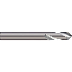 Micro 100 - 1/2" Body Diam, 100°, 2-1/2" OAL, 2-Flute Solid Carbide Spotting Drill - Exact Industrial Supply