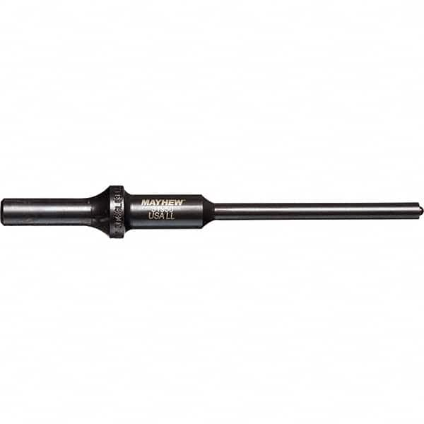 Mayhew - 1/4" Head Width, 6" OAL, Roll Pin Punch - Round Drive, Round Shank, Steel - Caliber Tooling