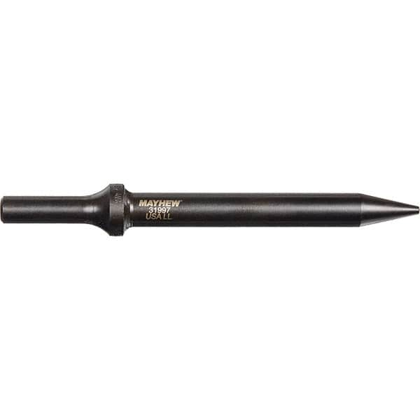 Mayhew - 6" OAL, Tapered Punch Chisel - Round Drive, Round Shank, Steel - Caliber Tooling