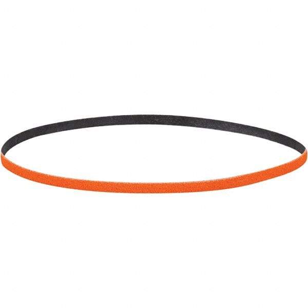 Dynabrade - 1/8" Wide x 12" OAL, 120 Grit, Ceramic Abrasive Belt - Ceramic, Coated, Y Weighted Cloth Backing, Wet/Dry - Caliber Tooling