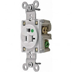 Hubbell Wiring Device-Kellems - 125V 20A NEMA 5-20R Hospital Grade White Straight Blade Single Receptacle - Caliber Tooling