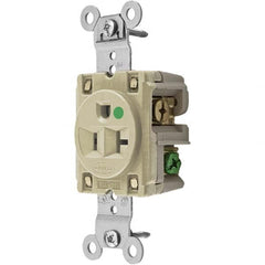 Hubbell Wiring Device-Kellems - 125V 20A NEMA 5-20R Hospital Grade Ivory Straight Blade Single Receptacle - Caliber Tooling