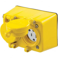 Hubbell Wiring Device-Kellems - 125V 20A NEMA 5-20R Industrial Grade Yellow Straight Blade Duplex Receptacle - Caliber Tooling