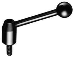 J.W. Winco - M6 x 1.0, 13.5mm Hub Diam, Steel Threaded Stud Adjustable Clamping Handle - 70mm OAL, 33.5mm High - Caliber Tooling