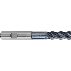 Square End Mill: 15mm LOC, 5mm Shank Dia, 65mm OAL, 4 Flutes, Solid Carbide Single End, AlCrN Finish, Helical Flute, Variable Helix, Centercutting, RH Cut, RH Flute, Series 6481